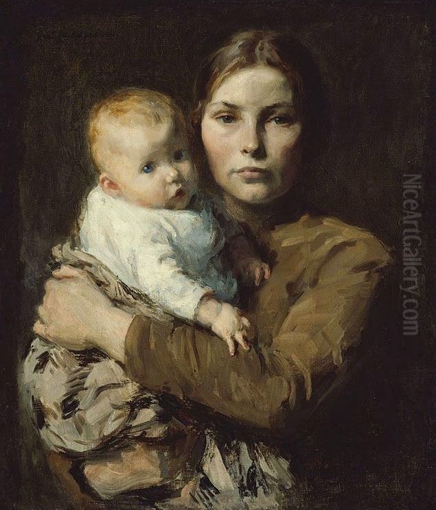 Mother and Child Oil Painting by Gari Julius Melchers