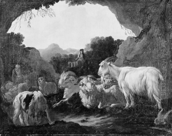 A Shepherd with his Herd Oil Painting by Philipp Peter Roos
