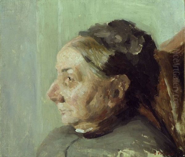 Madame Vuillard in Profile Oil Painting by Edouard Vuillard