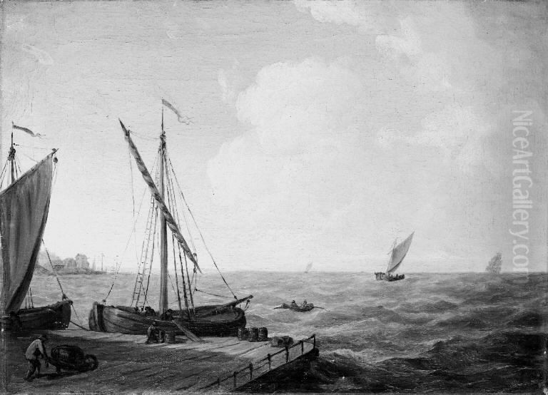 Marine. Udsigt over Oresund Oil Painting by Eric Paulsen