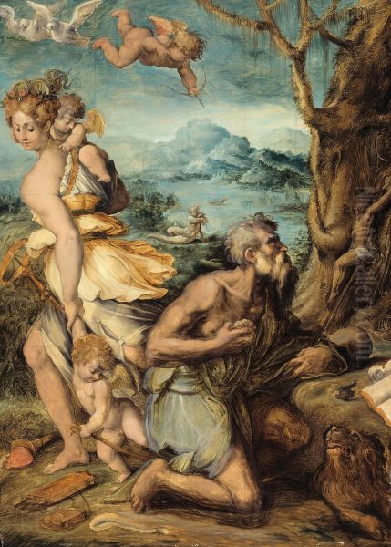 The Temptation of Saint Jerome Oil Painting by Giorgio Vasari
