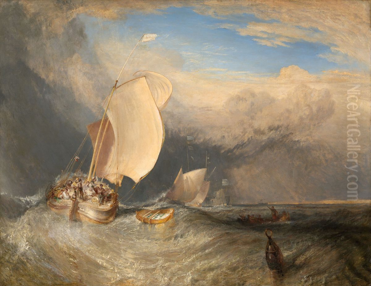 Fishing Boats with Hucksters Bargaining for Fish Oil Painting by J. M. W. Turner