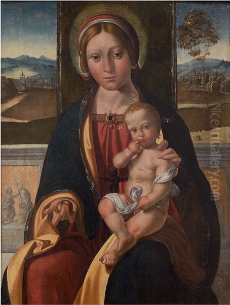 The Virgin and Child Oil Painting by Benvenuto Tisi