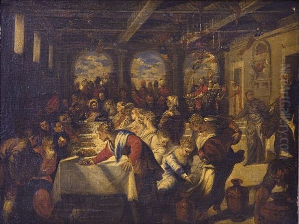 Brylluppet i Kana Oil Painting by Hans Rottenhammer