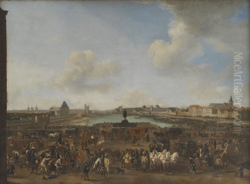 View of Paris seen from the Place Dauphine Oil Painting by Pieter Wouwerman