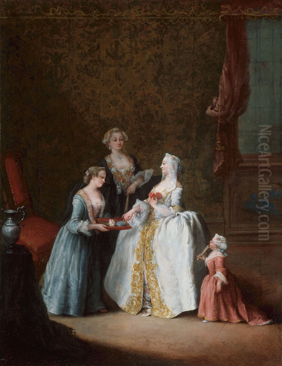 Lady at Her Toilette Oil Painting by Pietro Longhi