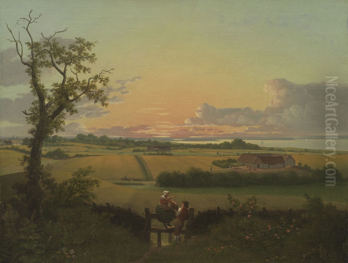 Landscape with a Stile. The Isle of Mon Oil Painting by Christoffer Wilhelm Eckersberg