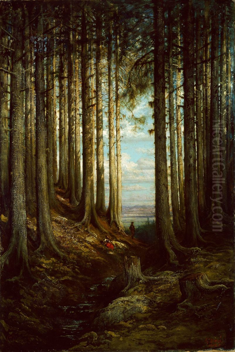 Alpine Scene Oil Painting by Gustave Dore