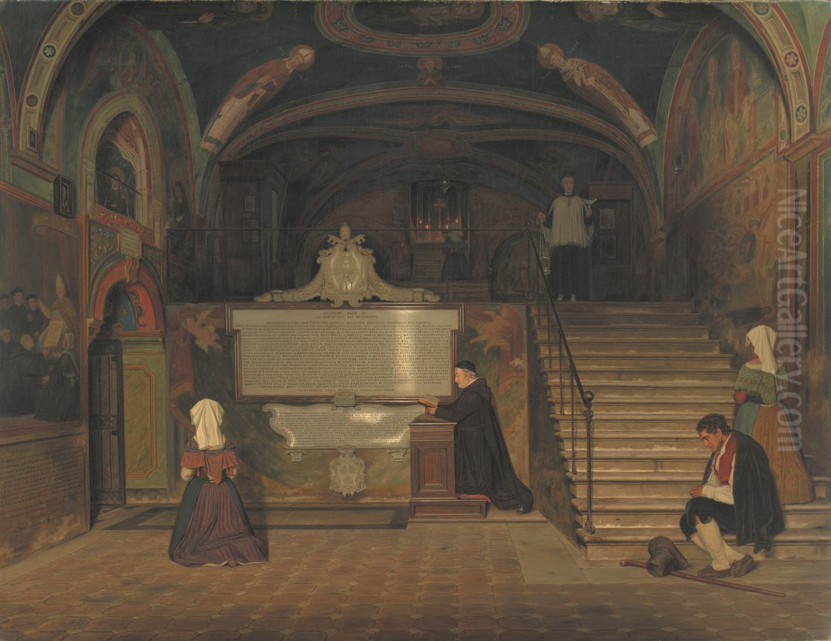 Underkirken i klosteret San Benedetto i Subiaco Oil Painting by Martinus Rorbye