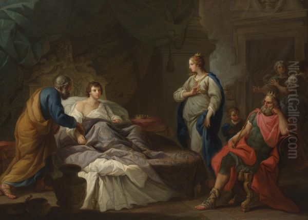 Antiochus Yearning for Stratonice Oil Painting by Stefano Pozzi