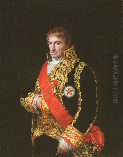 Portrait of General Jose Manuel Romero Oil Painting by Francisco Goya Fuendetodos
