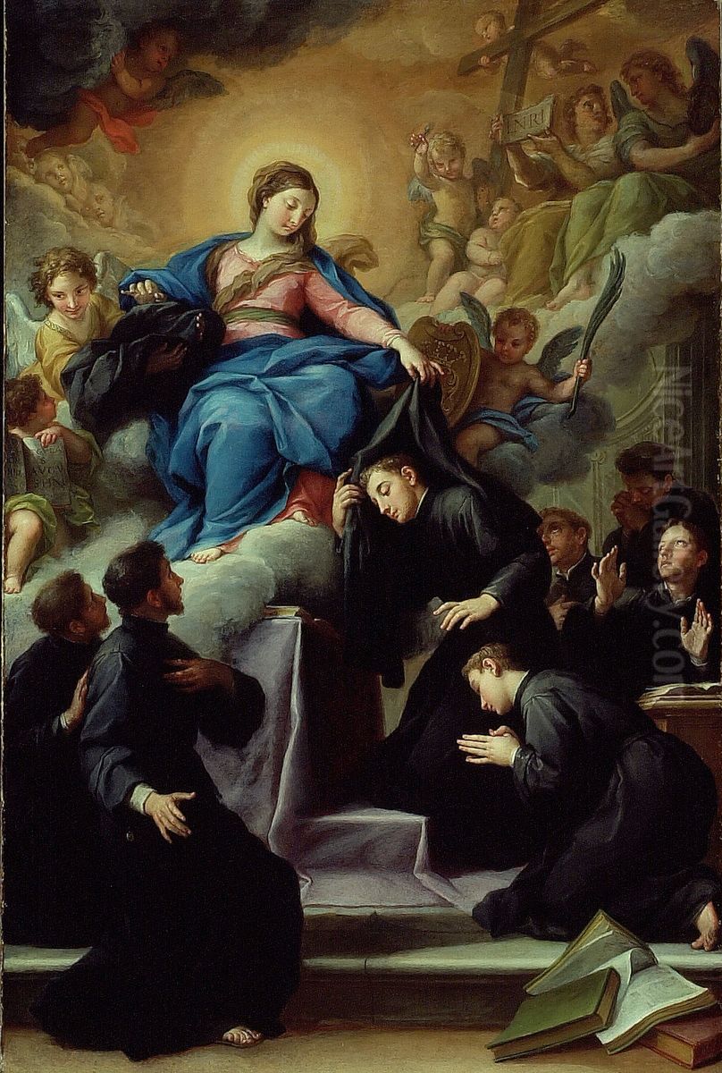 The Madonna with the Seven Founders of the Servite Order Oil Painting by Agostino Masucci
