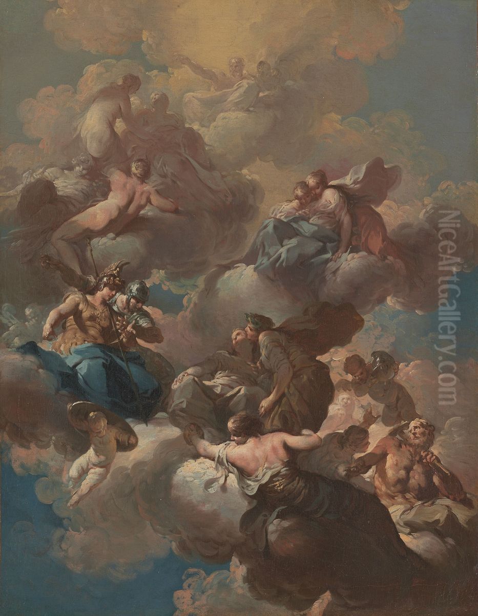 Sketch for a Ceiling Fresco Oil Painting by Giovanni Domenico Ferretti