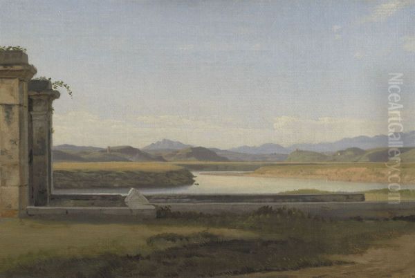 View of the Fontana Acetosa, Rome Oil Painting by Christoffer Wilhelm Eckersberg