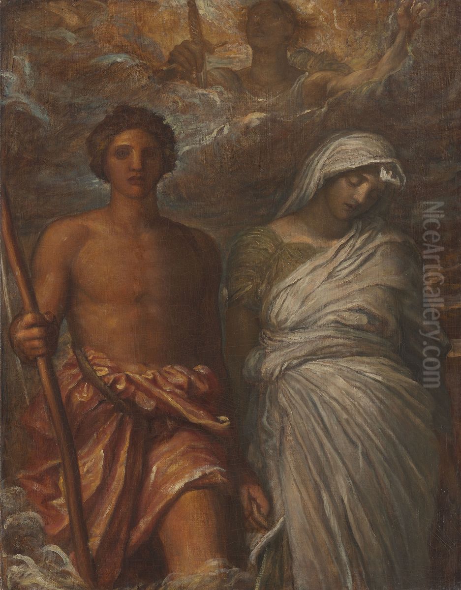 Time, Death and Judgment Oil Painting by George Frederic Watts