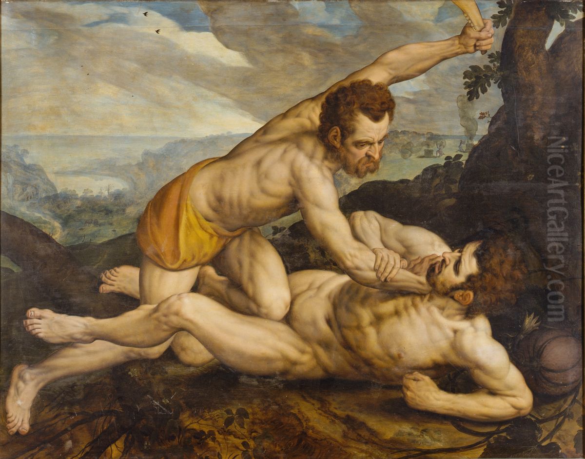 Cain and Abel Oil Painting by Frans Floris I