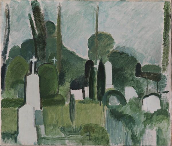 The Churchyard in Svanninge Oil Painting by Harald Giersing