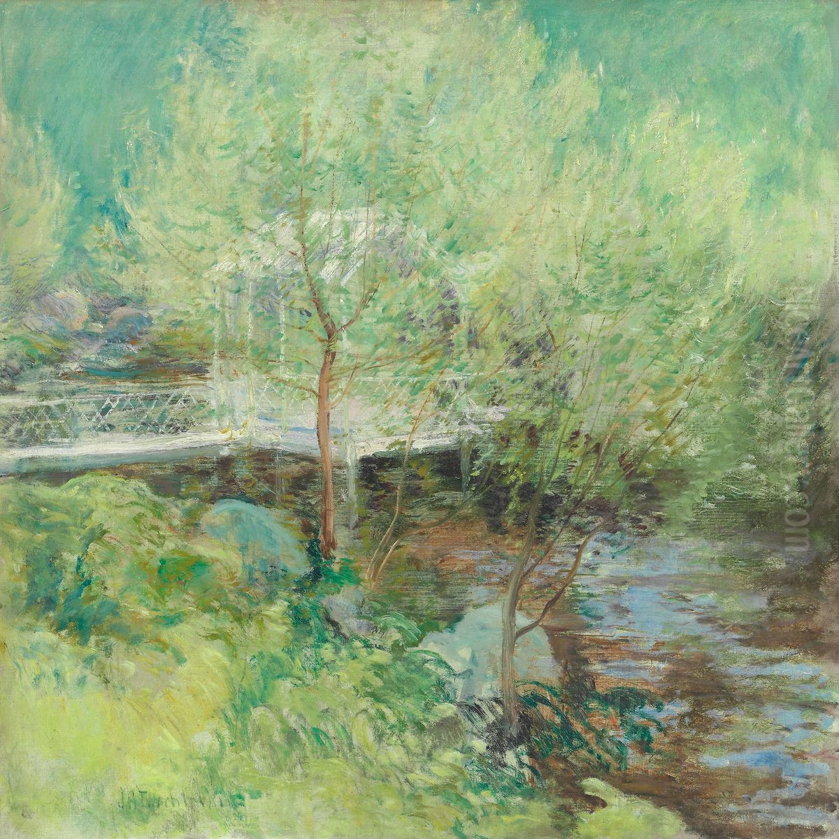 The White Bridge Oil Painting by John Henry Twachtman