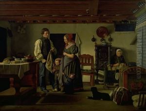 Reservesoldatens afsked med sin familie