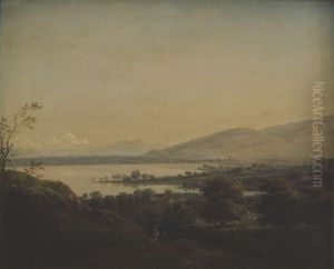 A View Across Lake Leman Towards Mont Blanc and Geneva