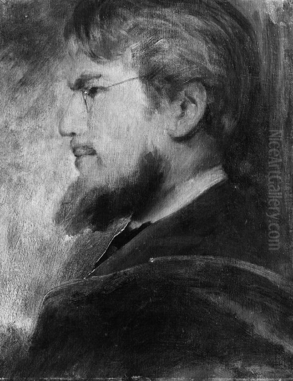 Self Portrait Oil Painting by Lenbach Franz Von