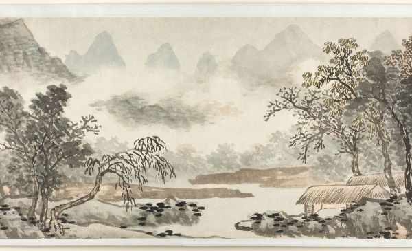 Clouds over the River before Rain Oil Painting by Shen Zhou