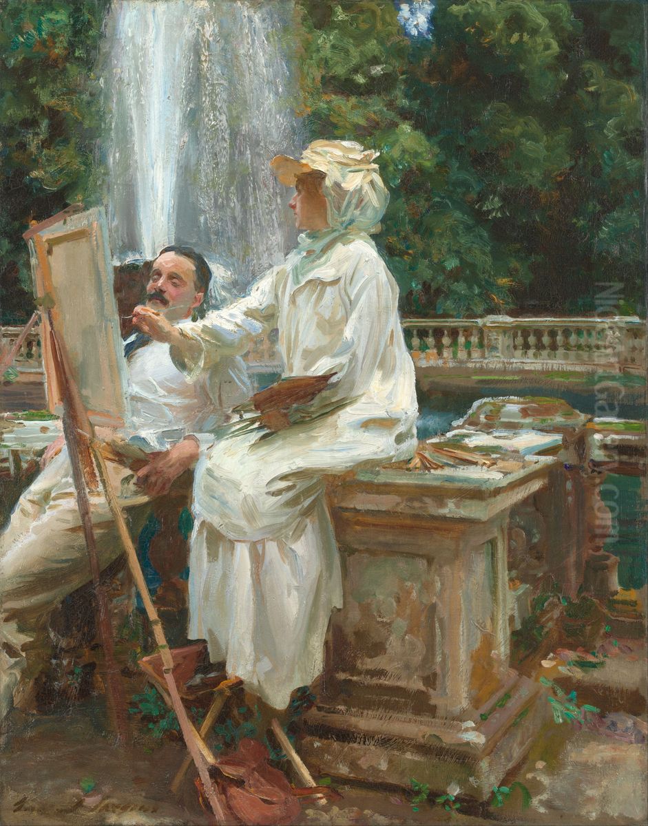The Fountain,Villa Torlonia, Frascati, Italy Oil Painting by John Singer Sargent