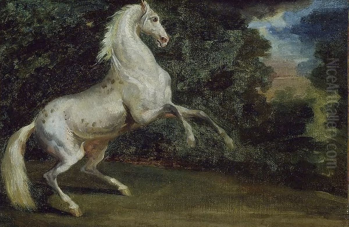 Prancing Horse Oil Painting by Theodore Gericault