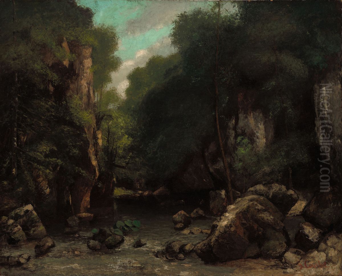 The Valley of Les Puits-Noir Oil Painting by Gustave Courbet
