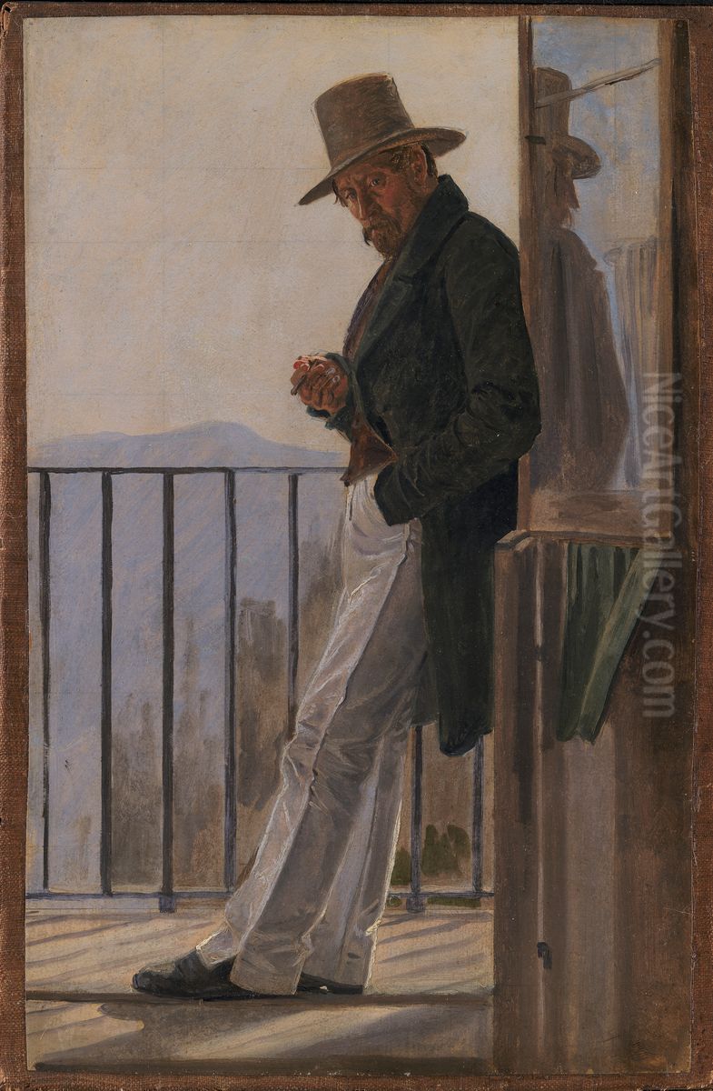 The Painter Ditlev Blunck Oil Painting by Constantin Hansen
