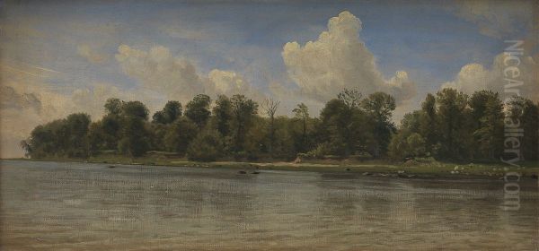 Strand ved Praesto Oil Painting by P. C. Skovgaard