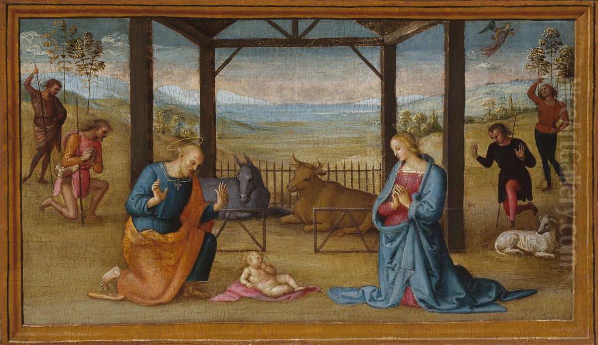 The Nativity Oil Painting by Pietro Vannucci Perugino