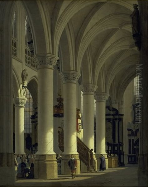 Kirken i St. Sablon i Bruxelles Oil Painting by Heinrich Hansen