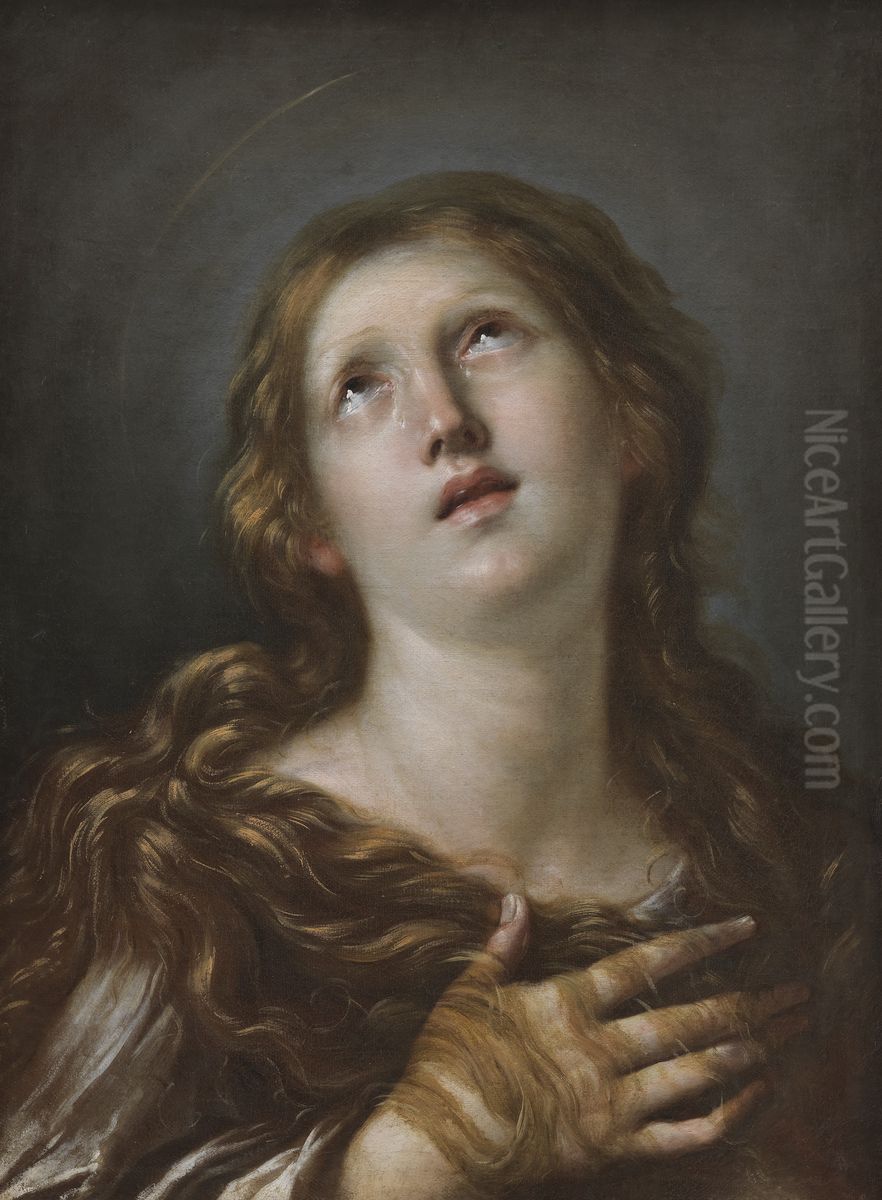 The Penitent St Mary Magdalene Oil Painting by Girolamo Troppa