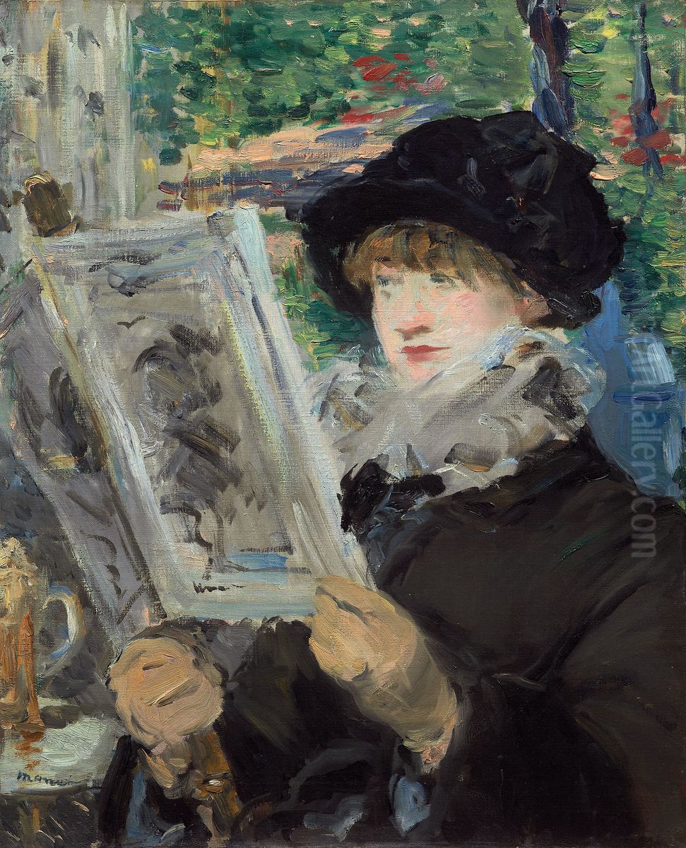 Woman Reading Oil Painting by Edouard Manet