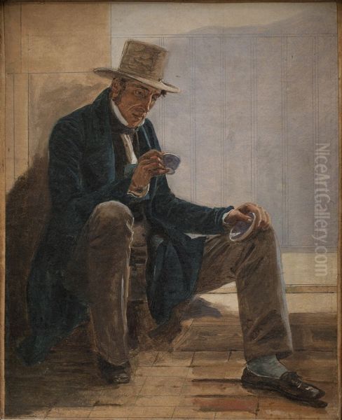 Martinus Rorbye Oil Painting by Constantin Hansen