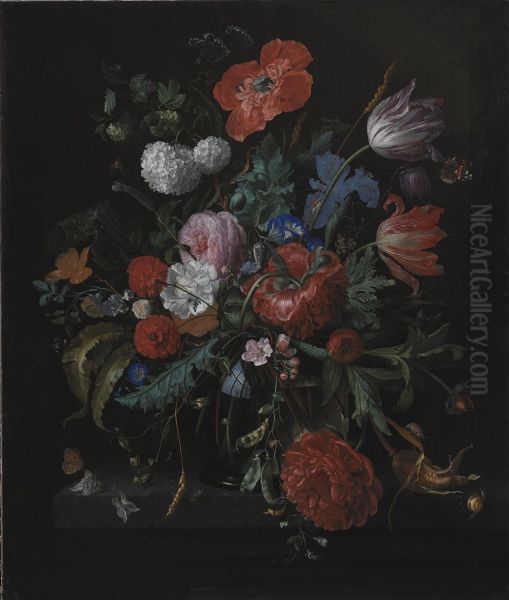 A Bunch of Flowers Oil Painting by Jacob van Walscapelle