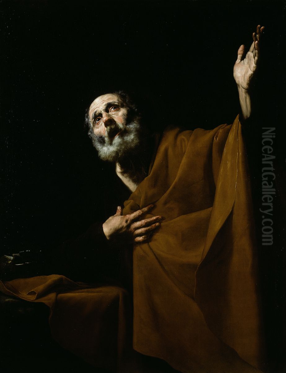 Penitent Saint Peter Oil Painting by Jusepe de Ribera