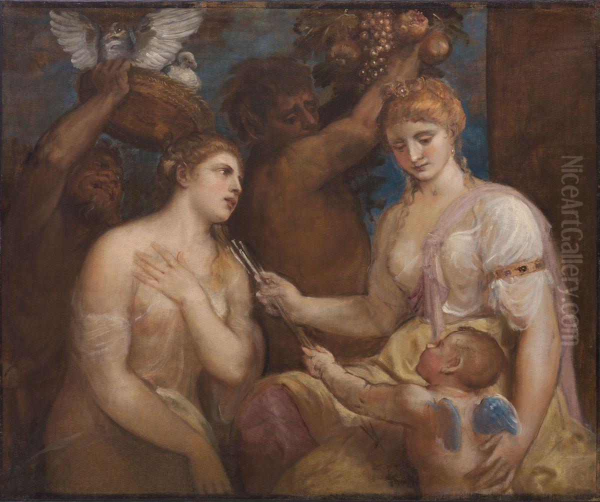 Allegory of Venus and Cupid Oil Painting by Titian
