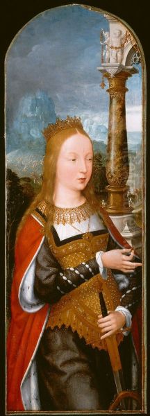 Saint Catherine Oil Painting by Jehan Bellegambe