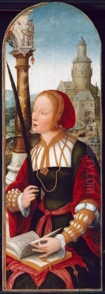Saint Barbara Oil Painting by Jehan Bellegambe