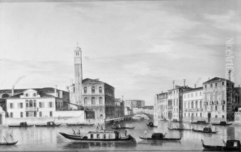 Kanal i Venedig Oil Painting by Canaletto