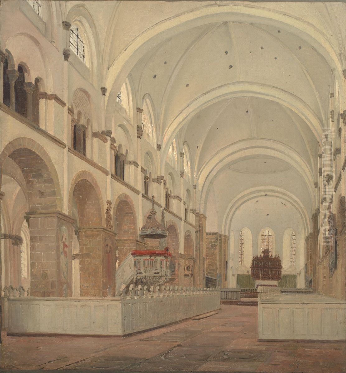 The Interior of Ribe Cathedral Oil Painting by Jorgen Roed
