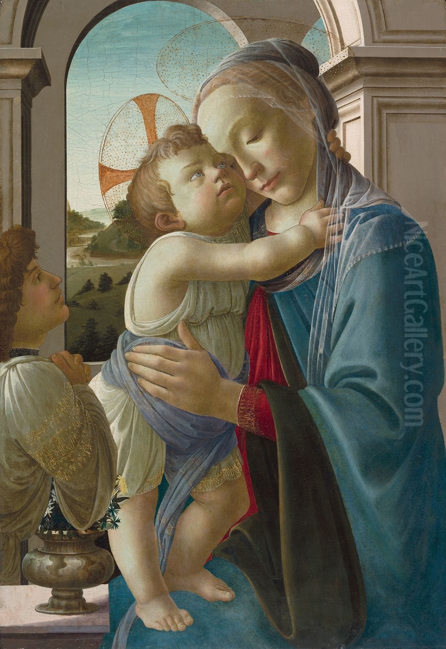 Virgin and Child with an Angel Oil Painting by Sandro Botticelli