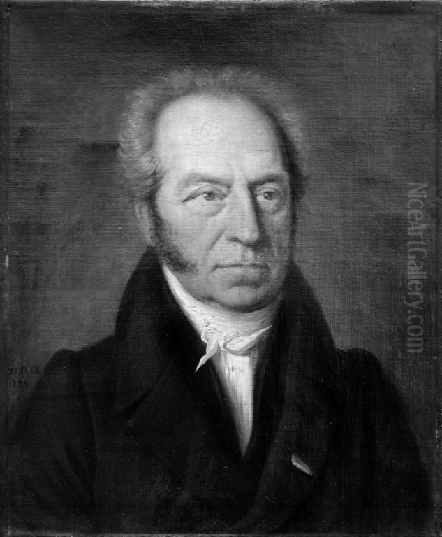 Portrait of Johan Conrad Spengler (1767-1839) Oil Painting by Johan Ludwig Lund