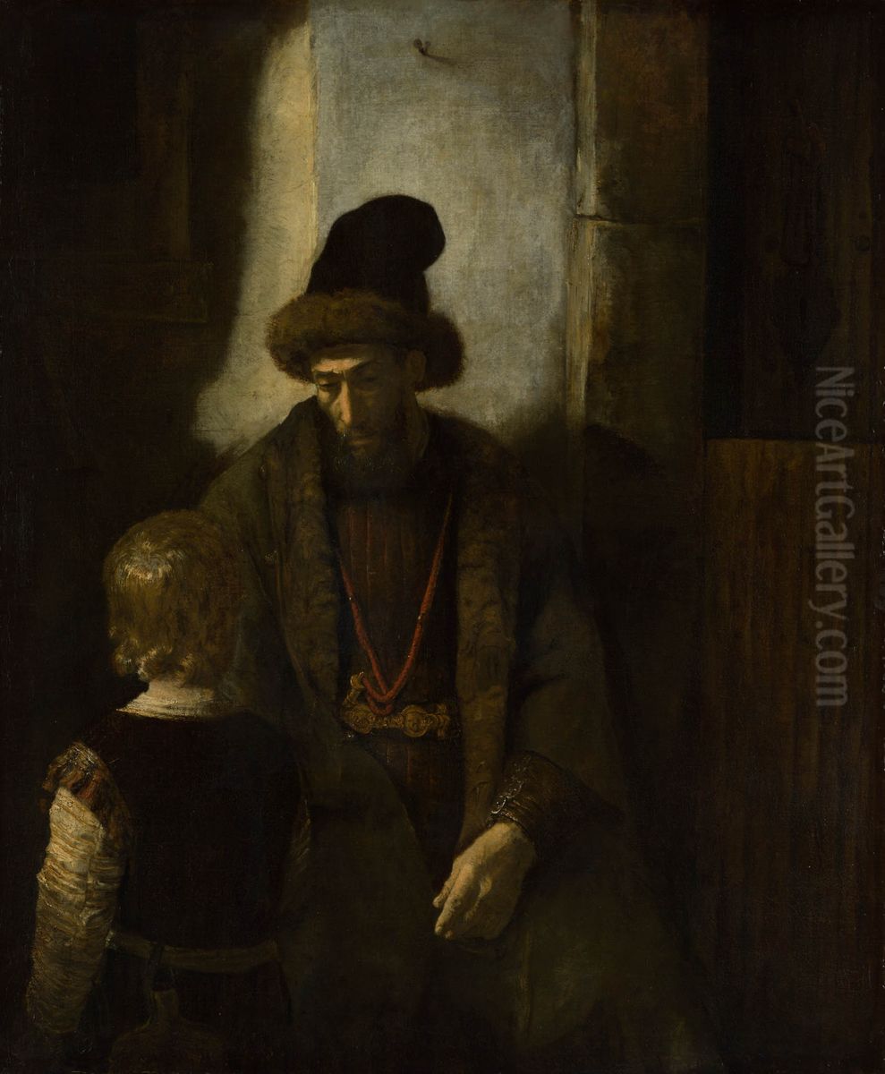 Jacob's Farewell to Benjamin Oil Painting by Rembrandt