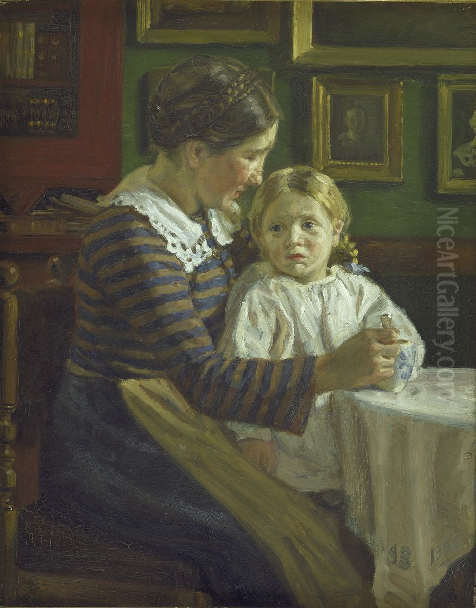 Marie far mad. Oil Painting by Joakim Skovgaard