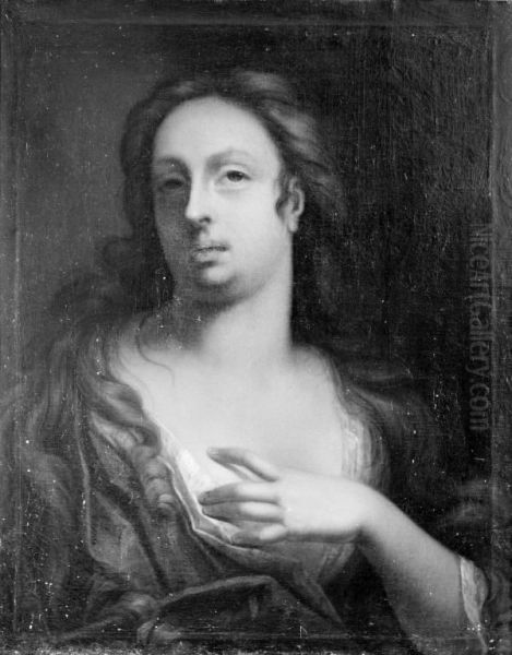 Brystbillede af kvinde Oil Painting by Jacques d'Agar