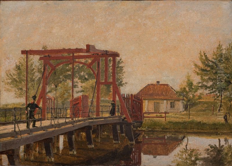 Parti af den nordre Kastelsbro Oil Painting by Christen Kobke