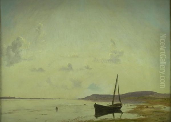 A Stretch of Coast near Frederiksund. Sketch Oil Painting by Vilhelm Kyhn